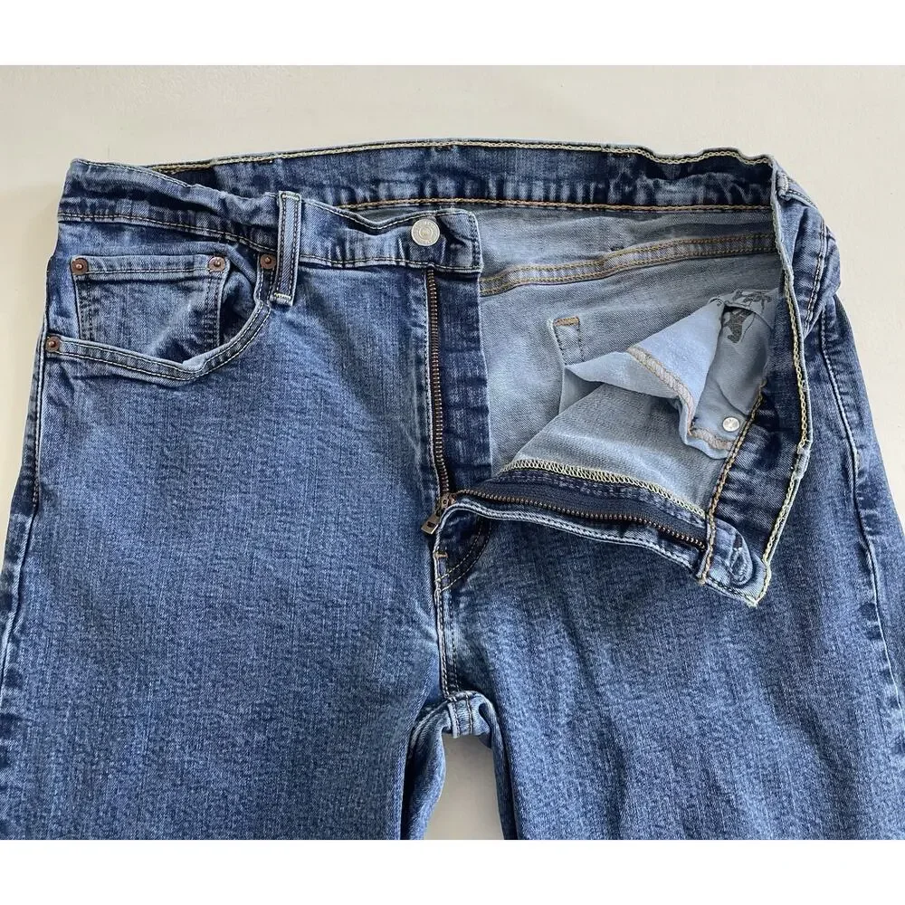 Men's Levi's 514 Blue Denim Jeans Slim Straight Leg Mid Rise 38x32